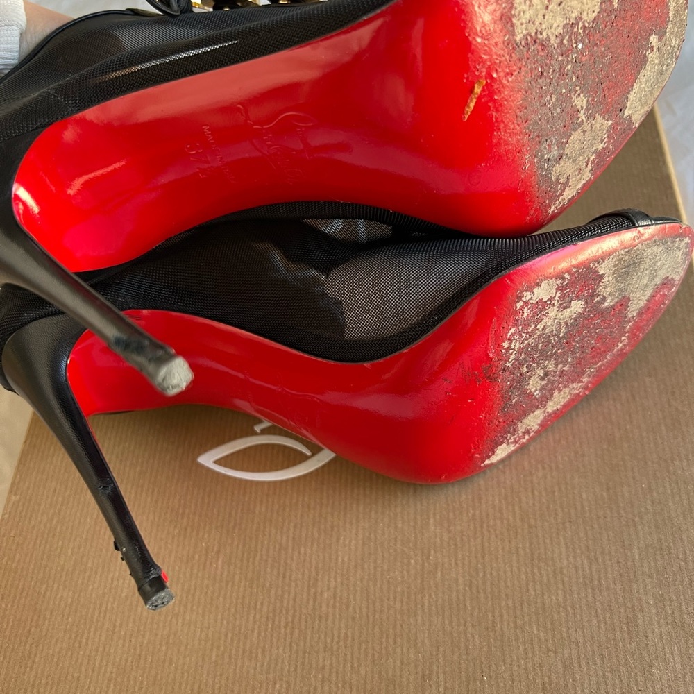 Christian Louboutin Marikate mesh open toe ankle pumps - Picture 8 of 9